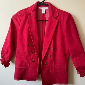 Carole Wren Women's Vibrant Red Double-Breasted Blazer